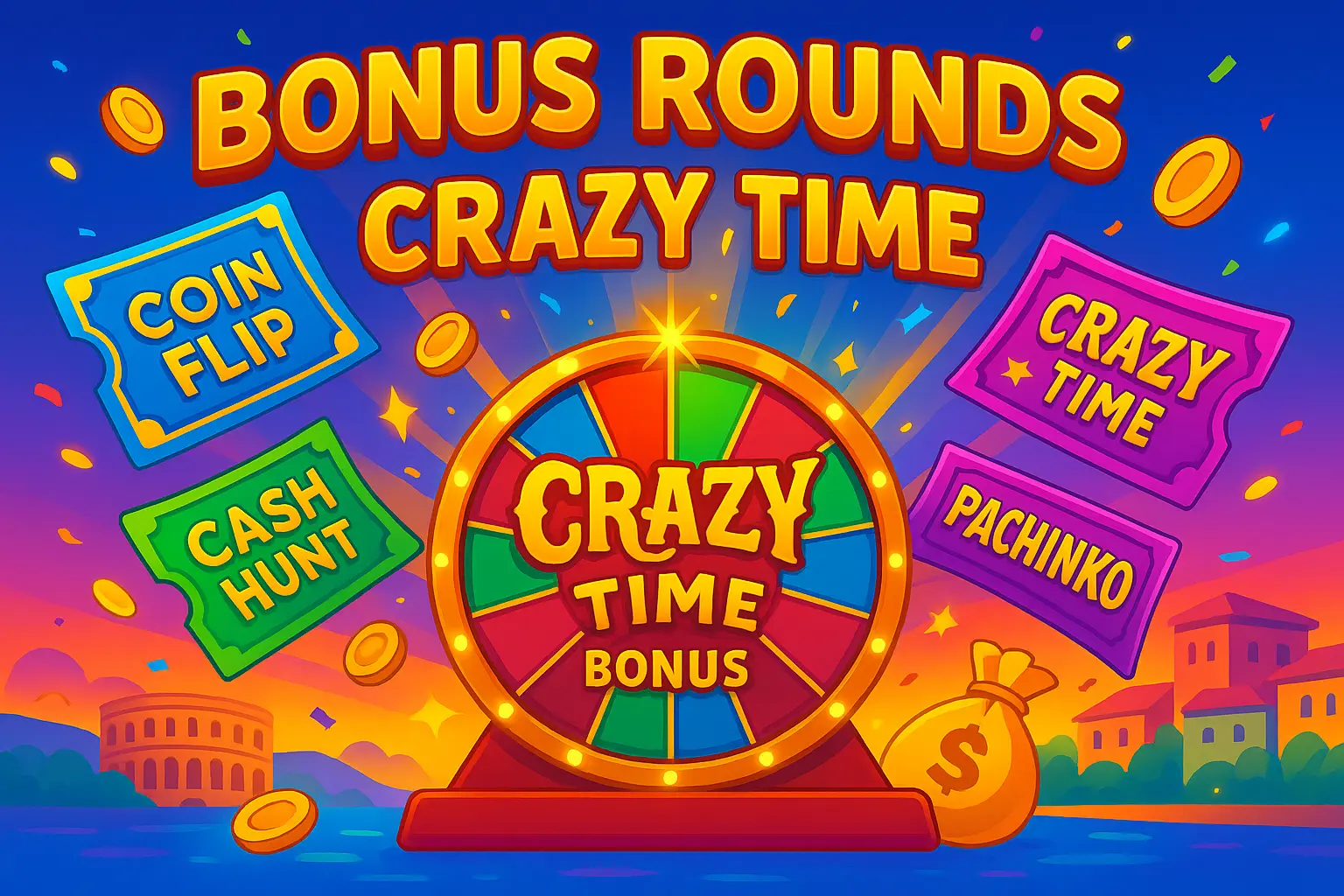 Bonus rounds overview Crazy Time